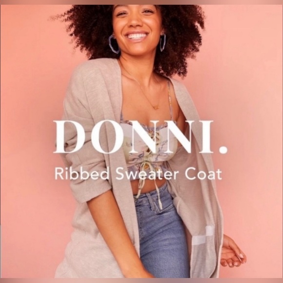 NWT • DONNI. Open Ribbed Sweater/Cardigan - Picture 2 of 10